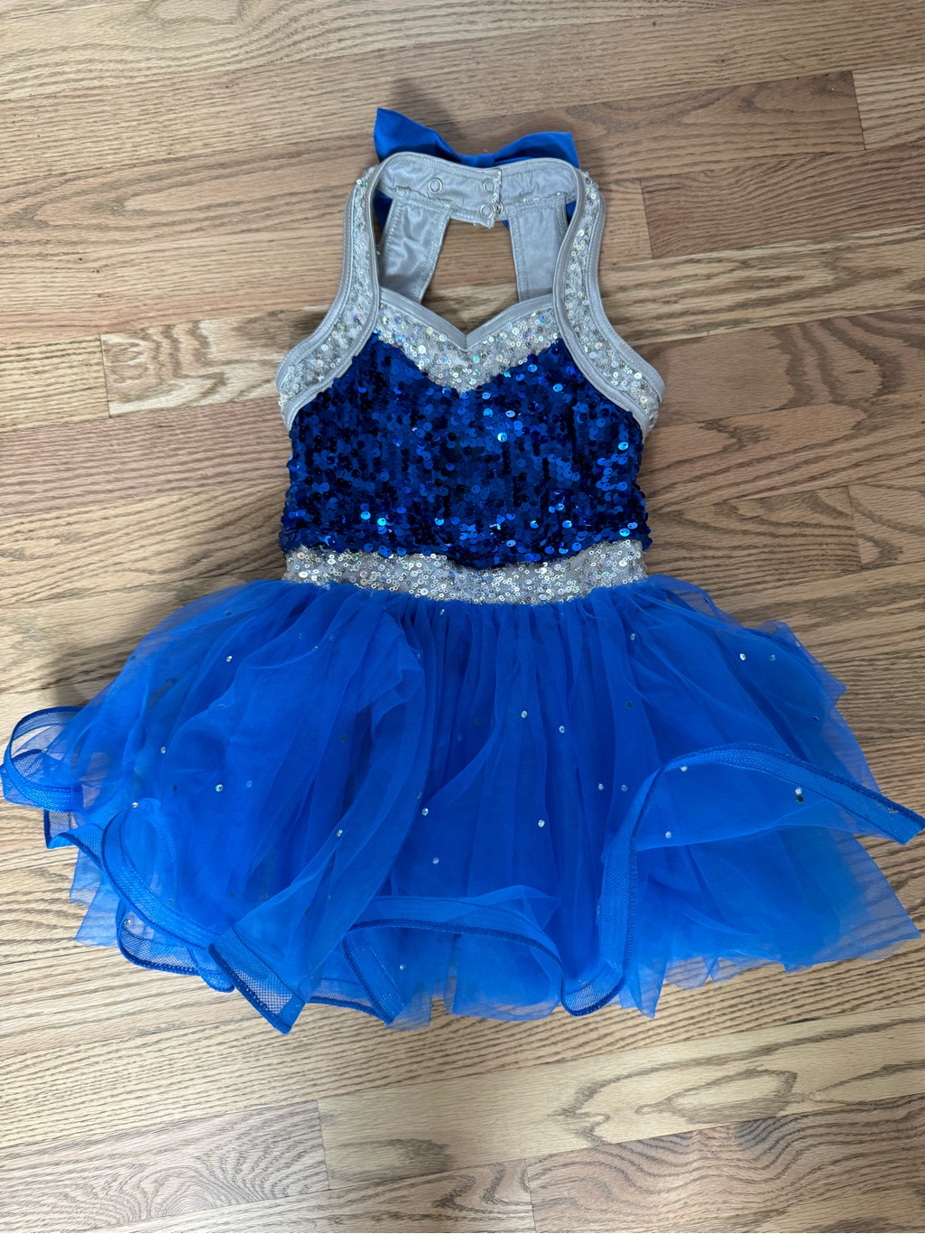 Blue Sequin Tulle Kids Ballet Dance Costume Dress - Sc Child Small